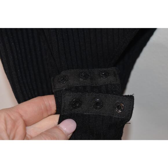 Topshop Black Ribbed Square Bodysuit Size 4 - Picture 5 of 6
